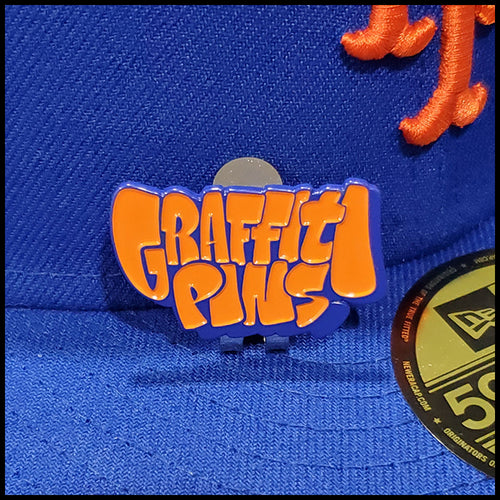 GRAFFITIPINS Logo (Blue & Orange) - Enamel Hat Clip