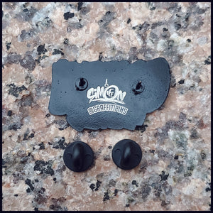 Simon Dee x Graffitipins Logo Yellow Throwie Pin - Enamel Pin