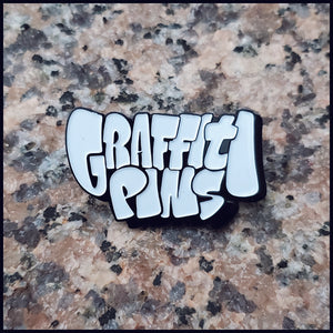 Simon Dee x Graffitipins Logo White Throwie Pin - Enamel Pin