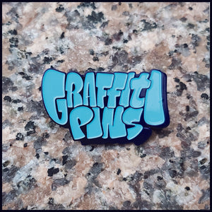 Simon Dee x Graffitipins Logo Sky Blue Throwie Pin - Enamel Pin