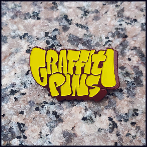 Simon Dee x Graffitipins Logo Yellow Throwie Pin - Enamel Pin