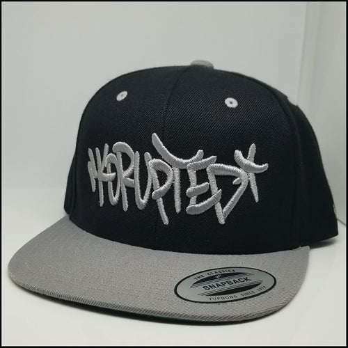 KORUPTED 6 Panel Snapback Black Hat/Silver Bill - Adult Size