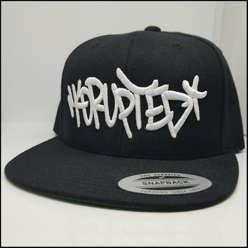 KORUPTED 6 Panel Snapback Black Hat - Adult Size