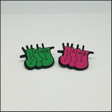 Stu Lime Green & Pink Throwie - Enamel Pin Set
