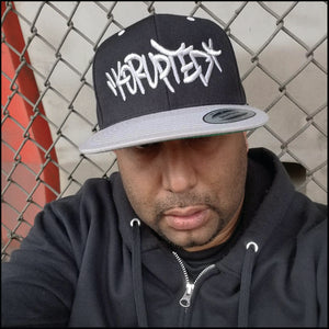 KORUPTED 6 Panel Snapback Black Hat/Silver Bill - Adult Size