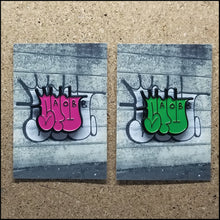 Stu Lime Green & Pink Throwie - Enamel Pin Set