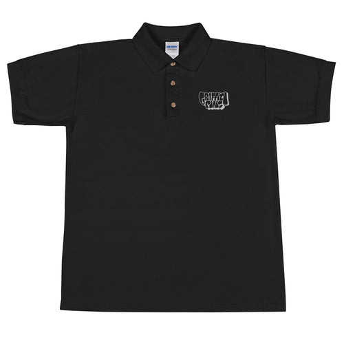 Simon Dee x Graffitipins (White Lettering) - Embroidered Polo Shirt