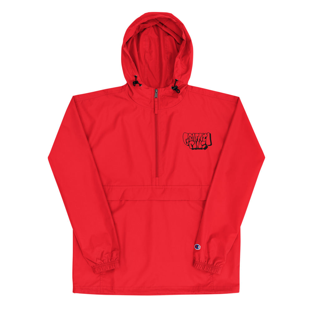 Simon Dee x Graffitipins (Black Lettering) - Embroidered Champion Packable Jacket