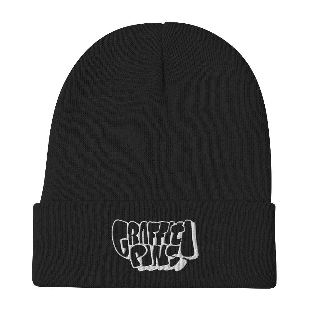 Simon Dee x Graffitipins (White Lettering) - Embroidered Beanie