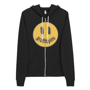 Graffitipins Smiley Face v2.0 (Front Design) - Full Zip Hoodie Sweater