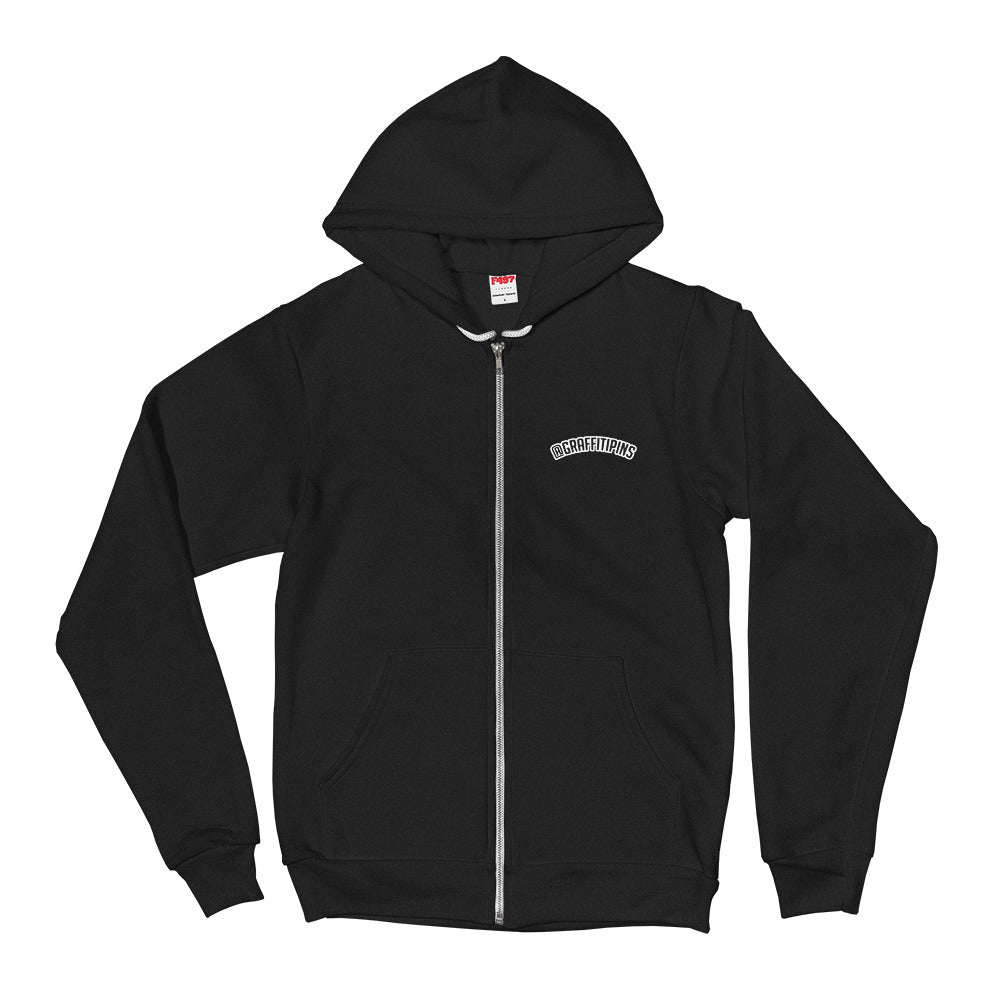 Graffitipins Smiley Face v2.0 (Back Design) - Full Zip Hoodie Sweater
