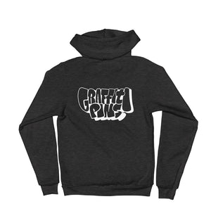 Simon Dee x Graffitipins (White Lettering) - Full Zip Hoodie Sweater