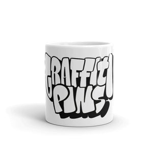Simon Dee x Graffitipins (Black Lettering) - White Glossy Mug